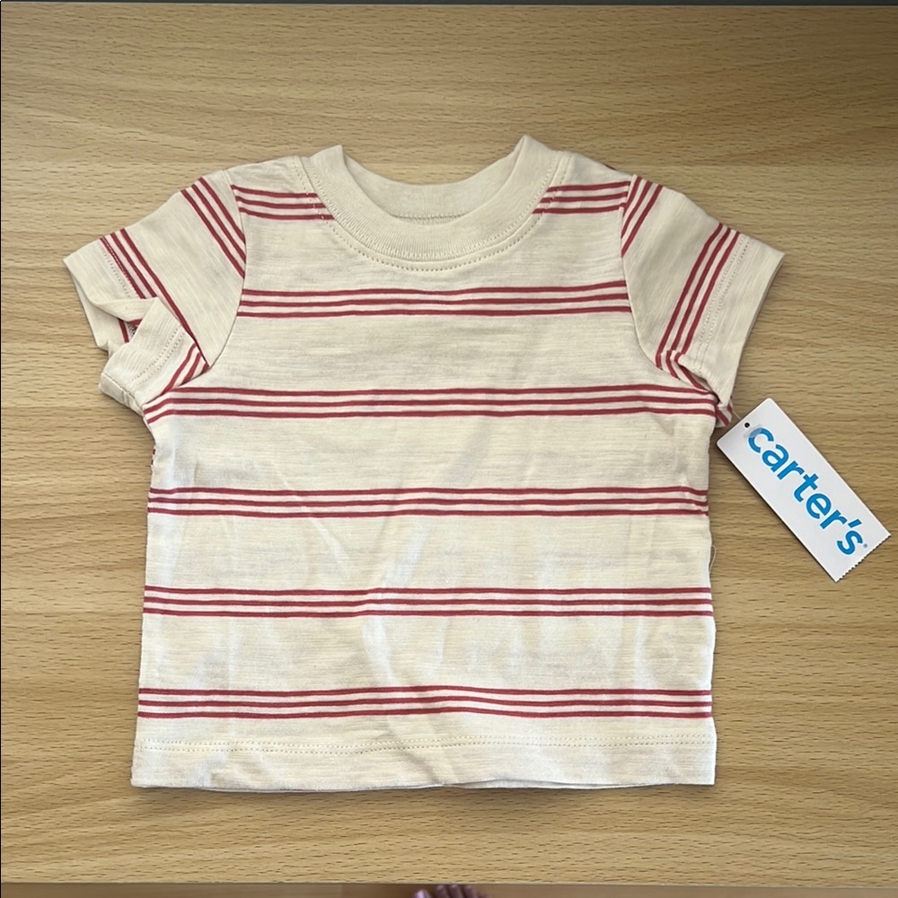 Carter's Kids Striped Red and Cream T-Shirt